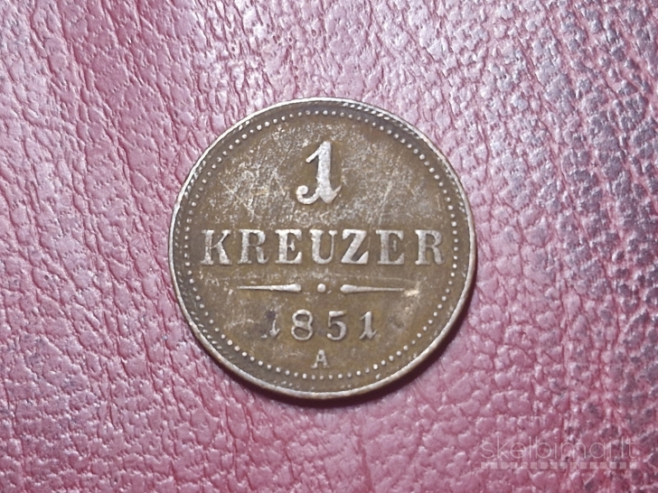 Austrija 1 kreiceris, 1851A KM# 2185