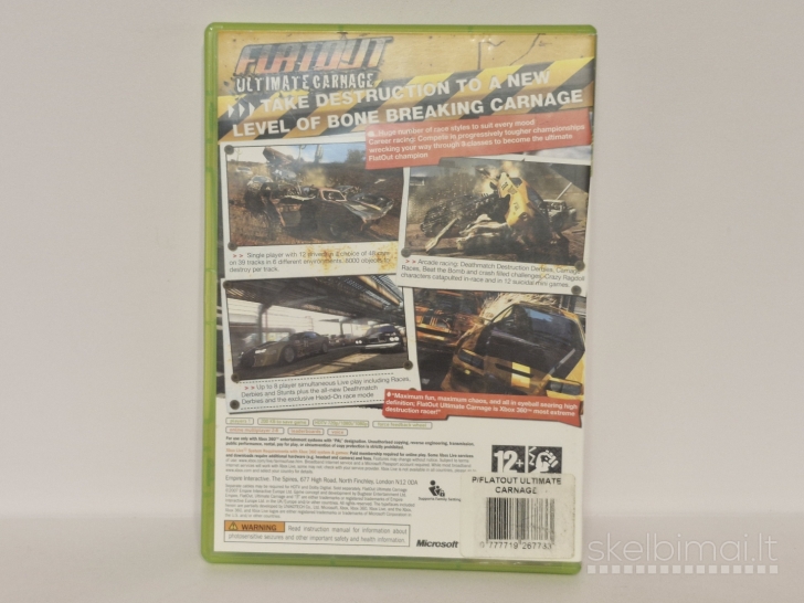 Žaidimas Flatout Ultimate Carnage PAL Xbox 360