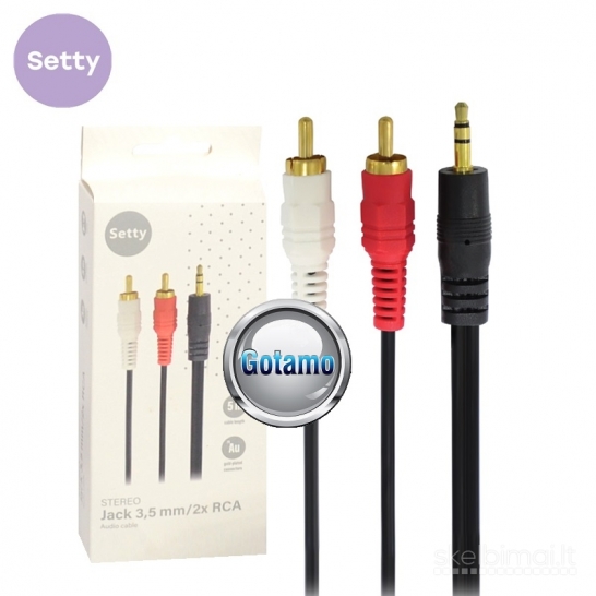 591 AUX 3.5mm į 2 RCA laidas 5 metrai Setty WWW.GOTAMO.LT