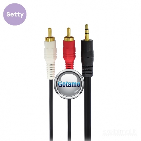 591 AUX 3.5mm į 2 RCA laidas 5 metrai Setty WWW.GOTAMO.LT