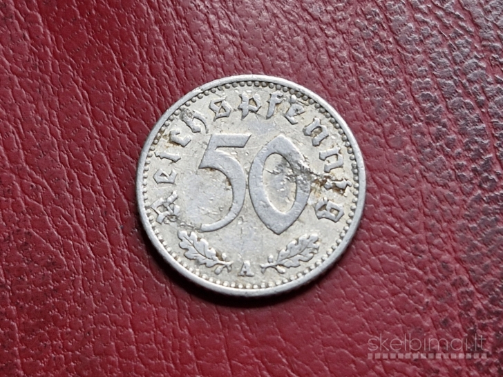 Trečiasis Reichas 50 reichspfenigų, 1942A KM# 96