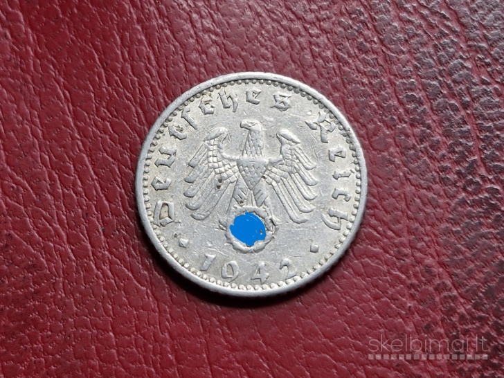 Trečiasis Reichas 50 reichspfenigų, 1942A KM# 96