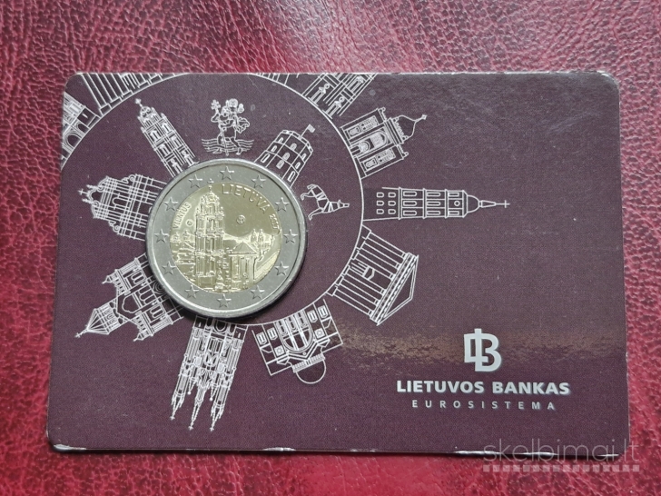 Lietuva 2 eurai, 2017 KM# 228 Lietuvos Banko kort.