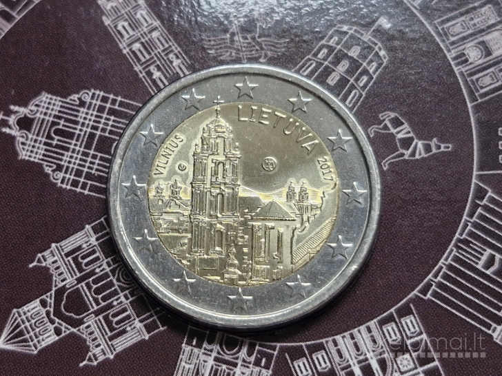 Lietuva 2 eurai, 2017 KM# 228 Lietuvos Banko kort.