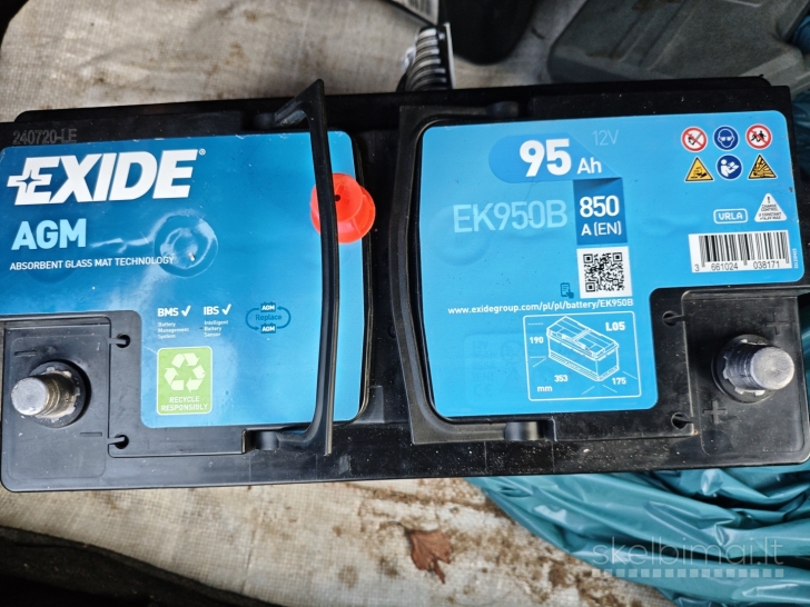 Exide 12v 95ah 850a AGM akumuliatorius