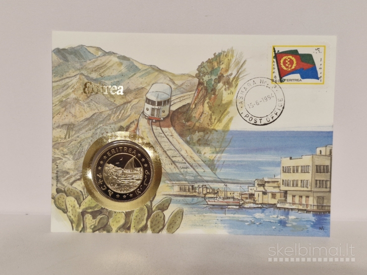 Eritrėja 1 doleris, 1993 KM# 6 Numizmatiniame voke