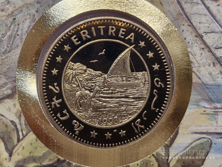 Eritrėja 1 doleris, 1993 KM# 6 Numizmatiniame voke