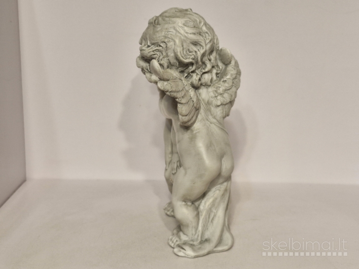 Du angeliukai (cherubinai) bučinio pozoje, dekoratyvinė figūra, 21,5cm