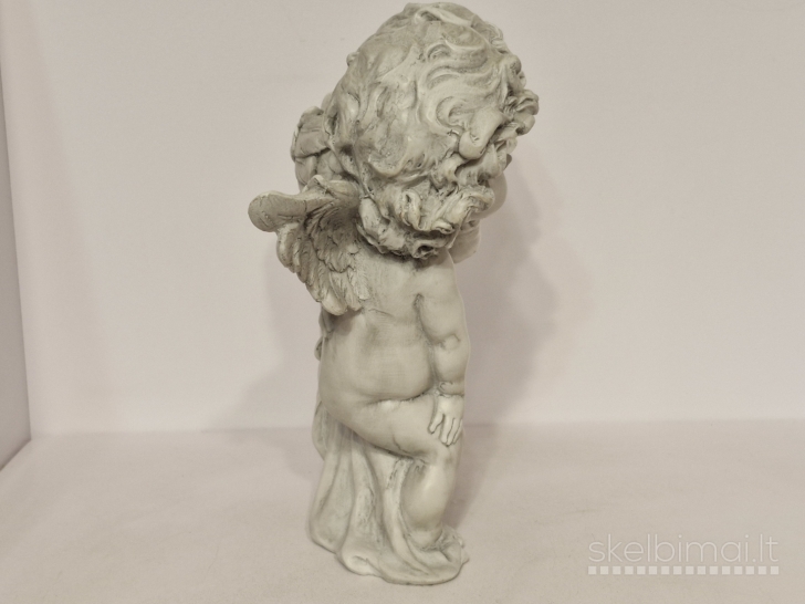 Du angeliukai (cherubinai) bučinio pozoje, dekoratyvinė figūra, 21,5cm