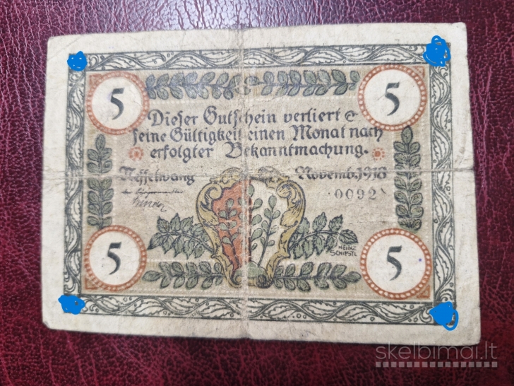 5 Mark 1918.11 Nesselwang Notgeld Vokietija