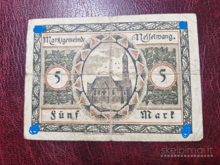 5 Mark 1918.11 Nesselwang Notgeld Vokietija