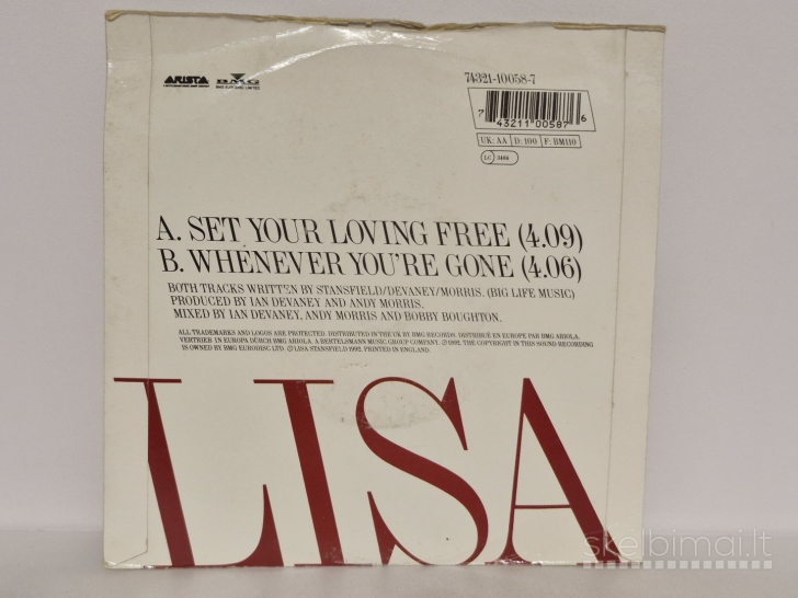 LP plokštelė single Lisa Stansfield – Set Your Loving Free