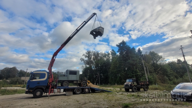 Krovinių pervezimas su kranu