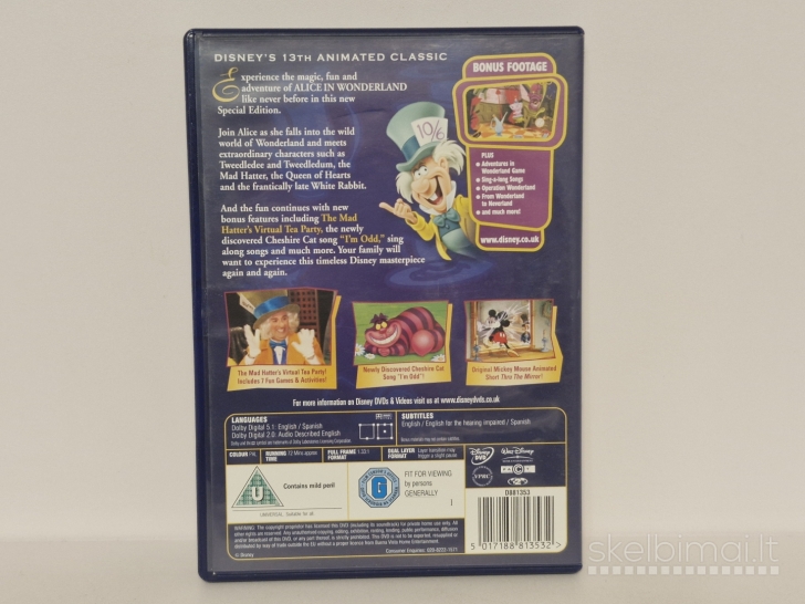 DVD animacinis filmas Alice in Wonderland Special Edition