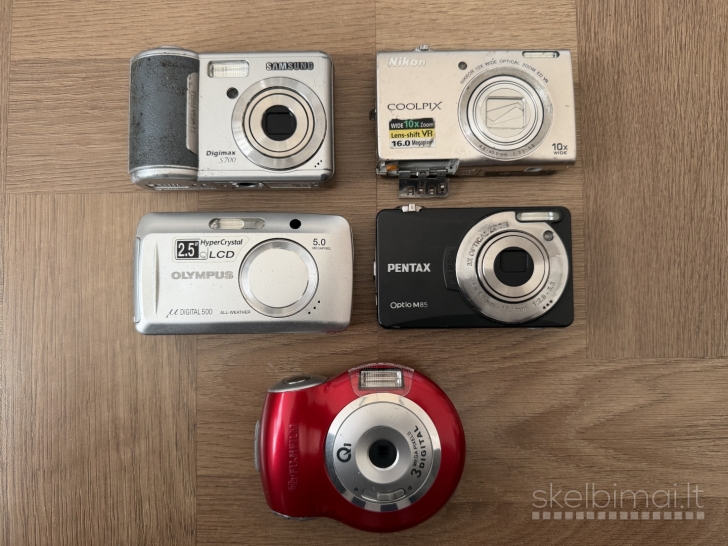 Vintažiniai skaitmeniniai  Nikon, Pentax, Fujifilm, Samsung, Olympus