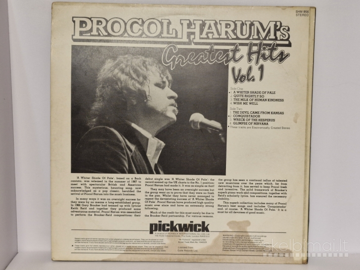 LP plokštelė Procol Harum ‎– Greatest Hits Vol. 1
