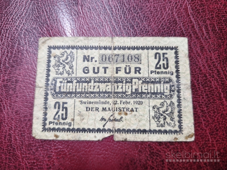 25 Pfennig 1920.02.22 Swinemünde Notgeld Vokietija