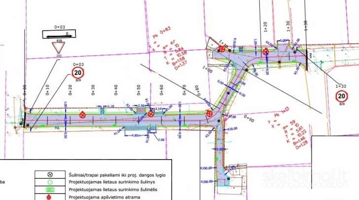 Kelių, gatvių statinių, nuovažų projektavimas
