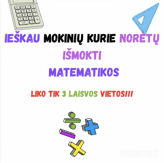 Matematikos korepetitorius nuotoliniu visoje Lietuvoje