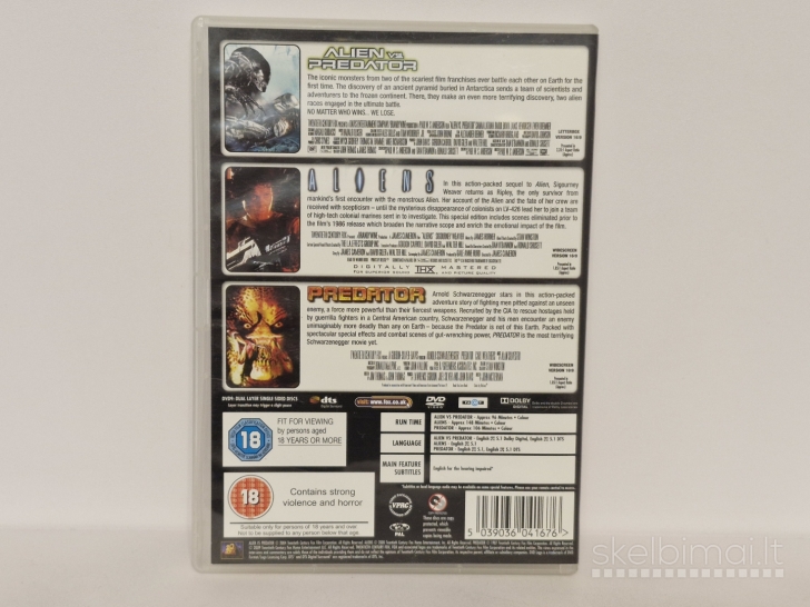 3 in 1 DVD filmai Alien vs. Predator, Aliens ir Predator 