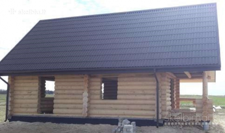 didelis namų valdos sklypas senas rąstų namas rami graži vieta