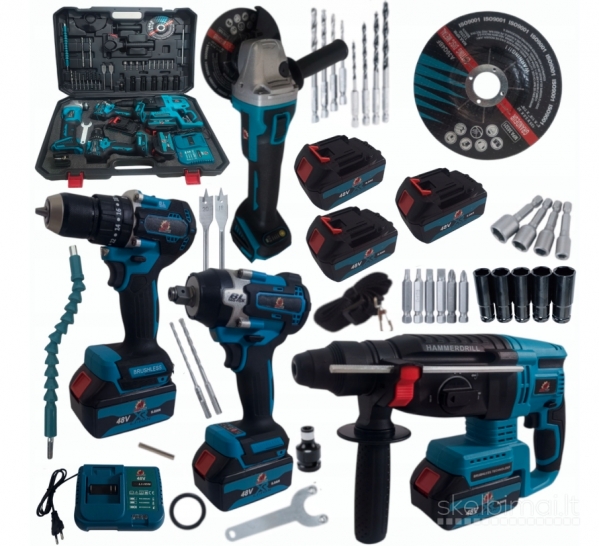 Įrankių rinkinys 4in1 makita analogai 18v 3x6ah