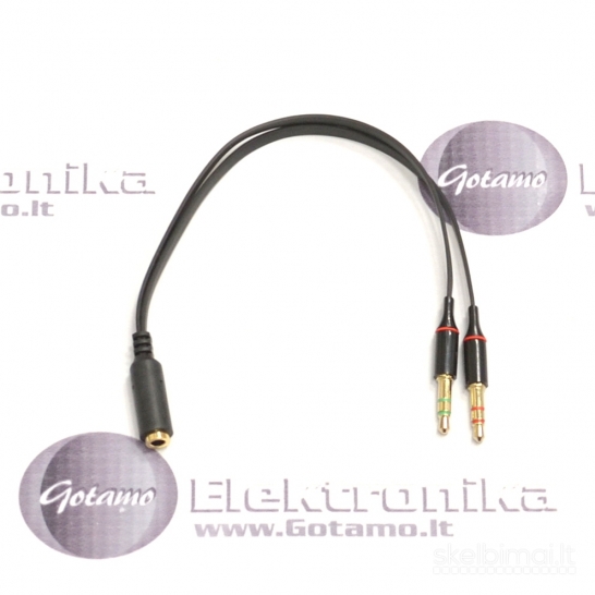 614 AUX 3.5mm lizdas į 2 AUX 3.5mm laidas jungtis WWW.GOTAMO.LT