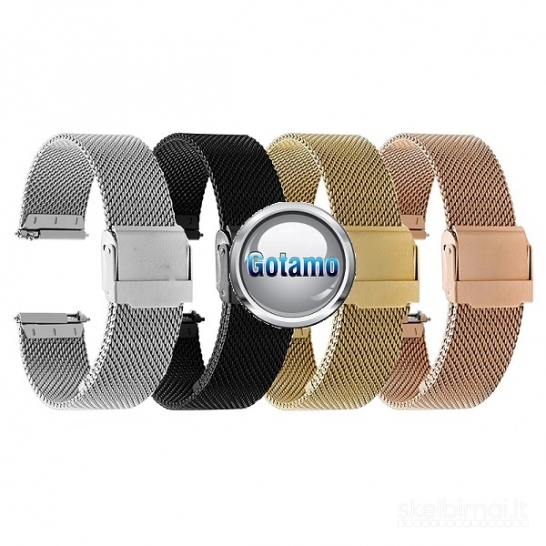 615 Apyrankės 18mm plieninės išmaniesiems laikrodžiams WWW.GOTAMO.LT