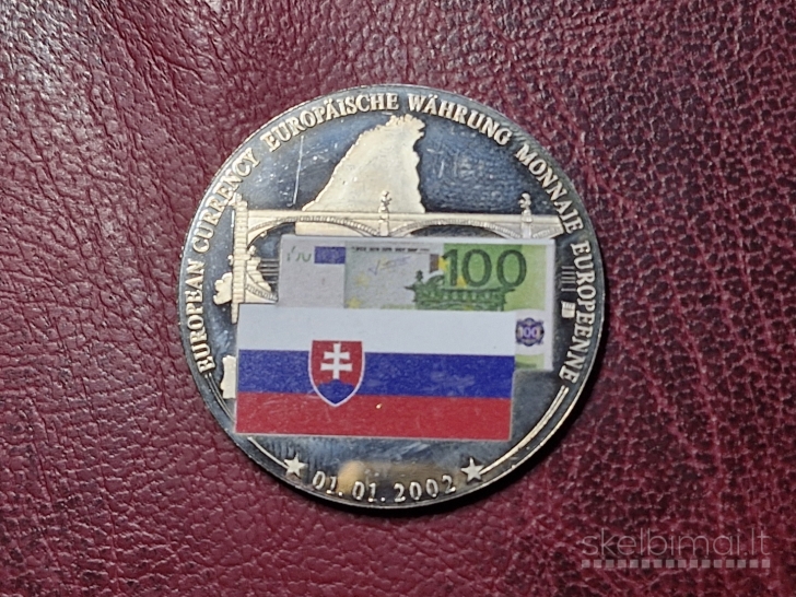 Medalis "European Currency 01.01.2002" Slovakija