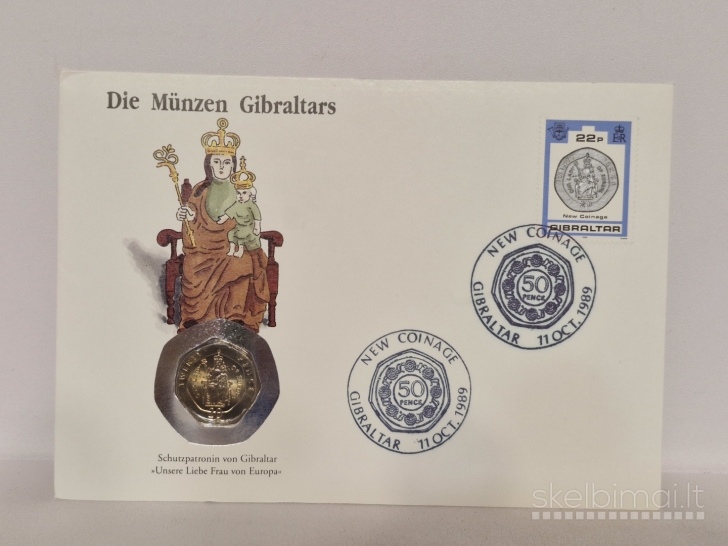 Gibraltaras 20 pensų, 1990 KM# 16 Numizmatin. voke