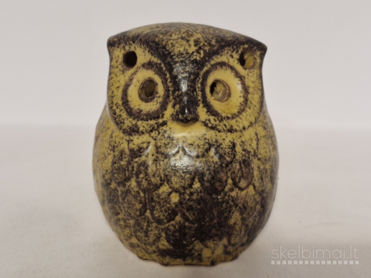Vintažinė keraminė pelėda - žvakidė/smilkainė apie 9cm.