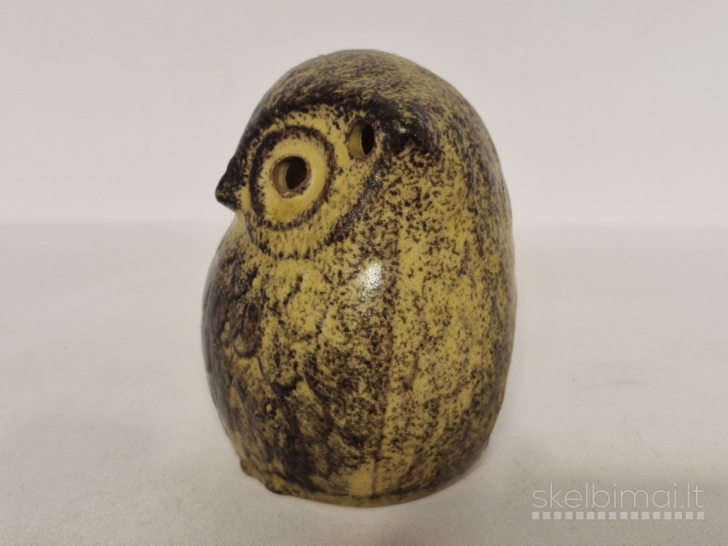 Vintažinė keraminė pelėda - žvakidė/smilkainė apie 9cm.
