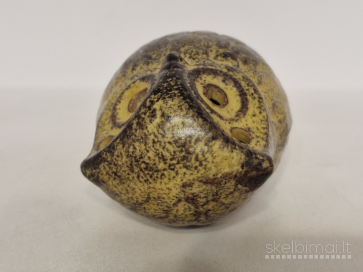Vintažinė keraminė pelėda - žvakidė/smilkainė apie 9cm.