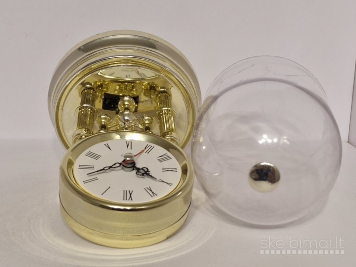 Stalinis kvarcinis laikrodis su švytuokle ir kupolu apie 16cm.