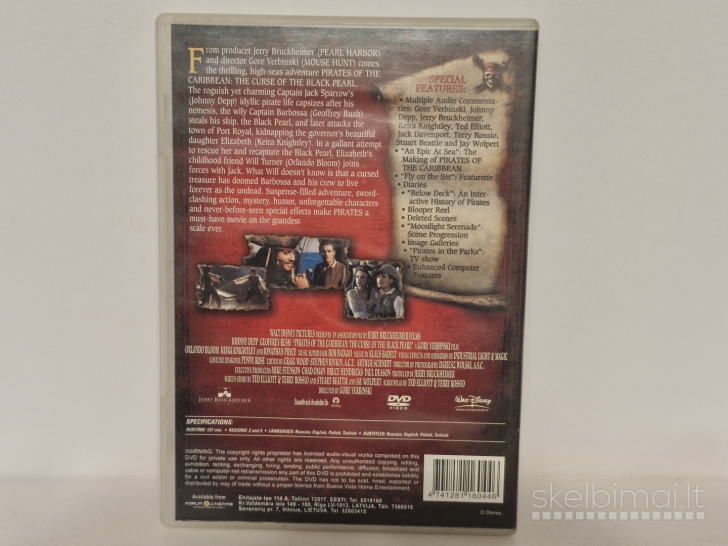DVD filmas Pirates of the Caribbean The Curse of the Black Pearl
