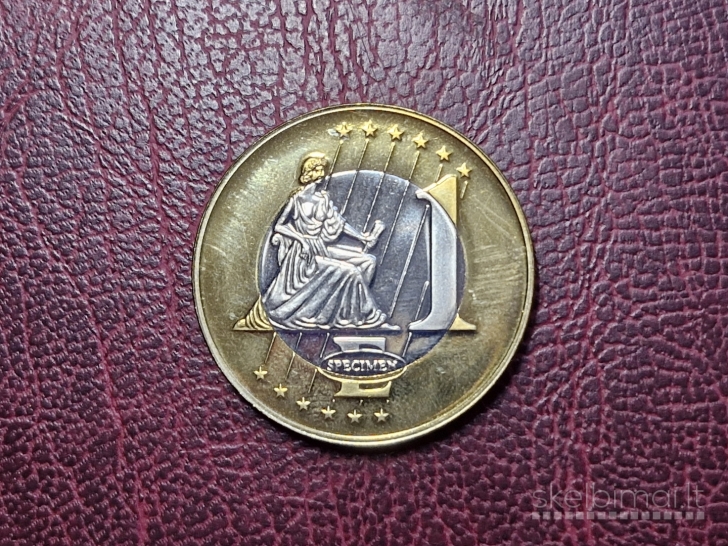 Vatikano 1 Euro bandomoji moneta Trial Essai 1998