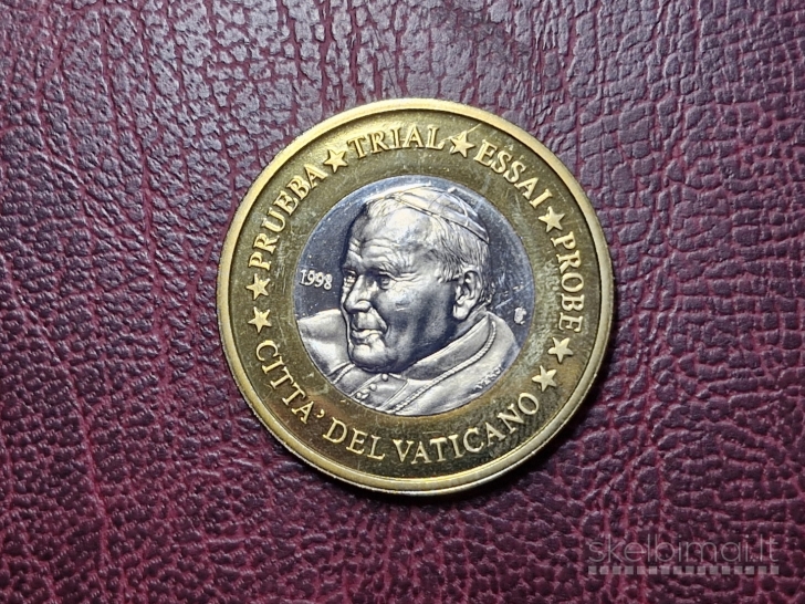Vatikano 1 Euro bandomoji moneta Trial Essai 1998