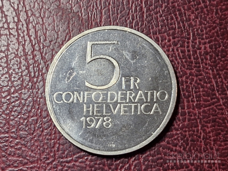 Šveicarija 5 frankai, 1978 KM# 56 Anri Diunano