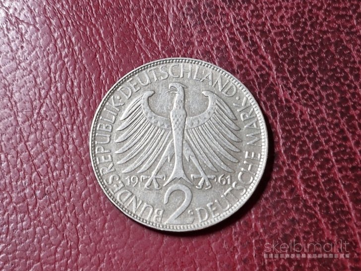 Vokietija 2 markės, 1961G KM# 116 Maksas Plankas