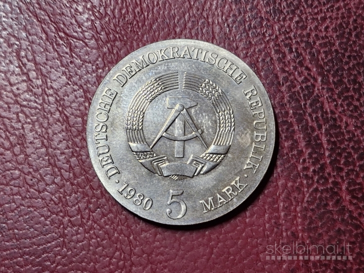 Vokietija - VDR 5 markės, 1980 KM# 76 Mencelio 75