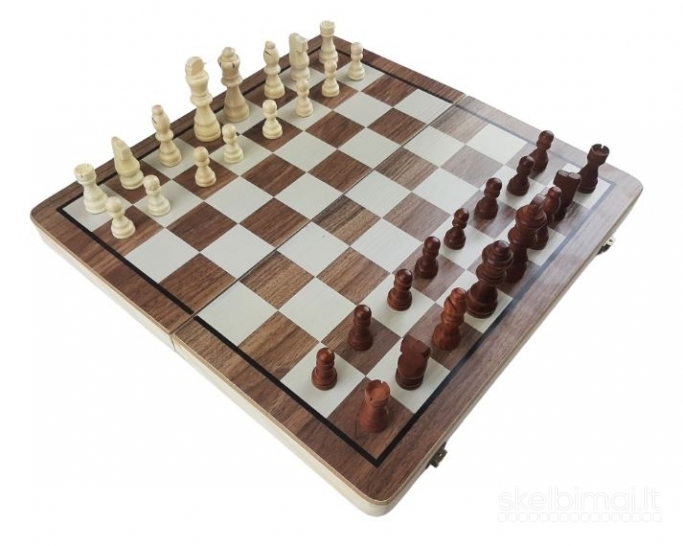 Magnetiniai šachmatai + šaškių rinkinys 39 x 39 cm