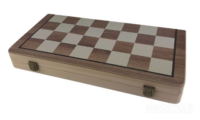 Magnetiniai šachmatai + šaškių rinkinys 39 x 39 cm