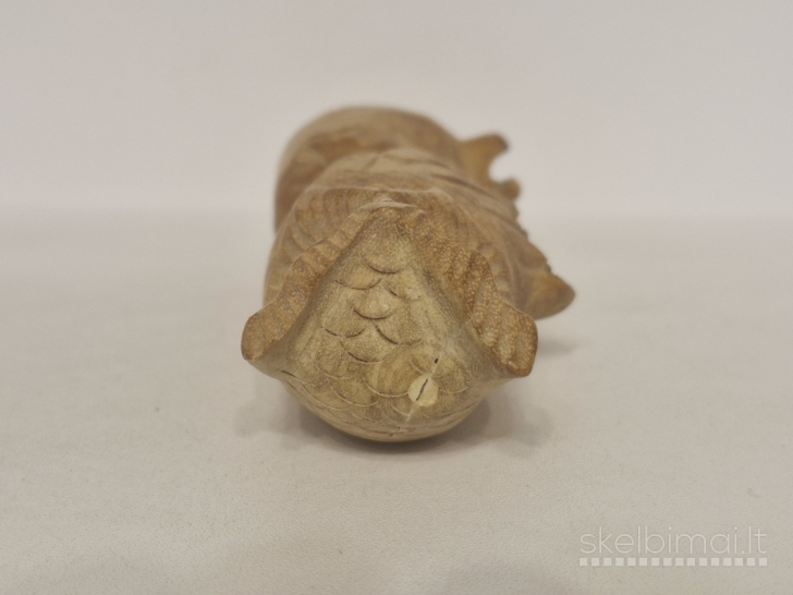 Rankų darbo medinė pelėdos skulptūrelė ~ 15cm.