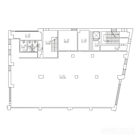 Išnuomojamos 365,77 kv.m. Komercinės patalpos Naujoji Uosto g. 1 aukštas