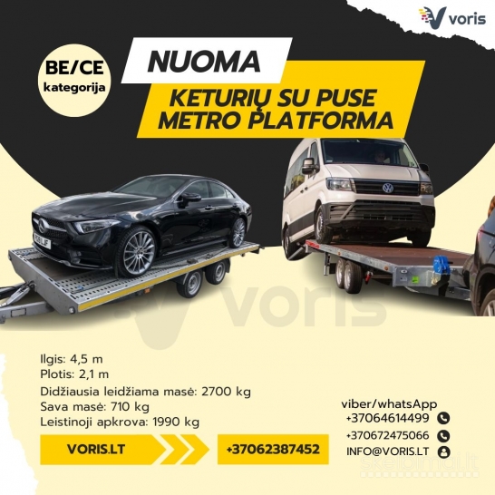 NUOMA Nuo priekabos, traliukų iki mikroautobuso – viską turime