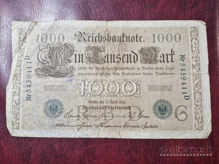 1,000 Mark 1910.04.21 Vokietija P-45b