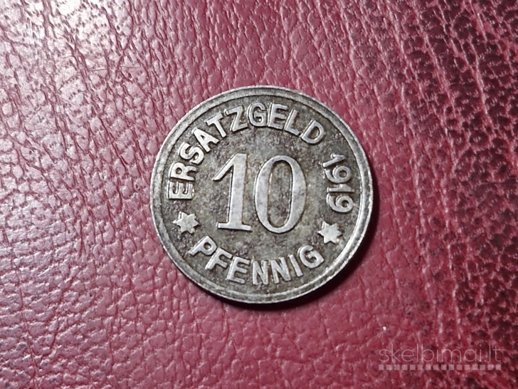 10 Pfennig 1919 Zeitz Notgeld Vokietija Fe