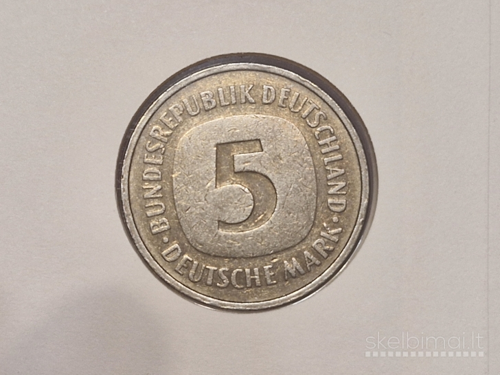 Vokietija 5 markės, 1975F KM# 140.1 Numizmat. voke