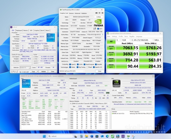 Kompiuteris Intel i5-13500, rtx5070, 32gb/ddr5, 2tb/SSD, Win11pro