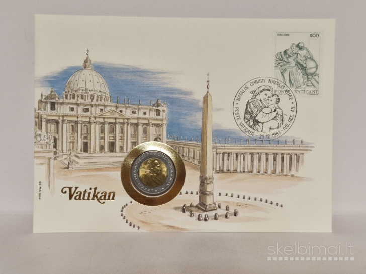 Vatikanas 500 lirų, 1982 KM# 166 Numizmatin. voke